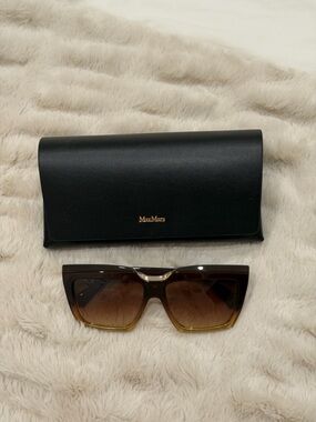 MaxMara Black Sunglasses Case with Gold Logo